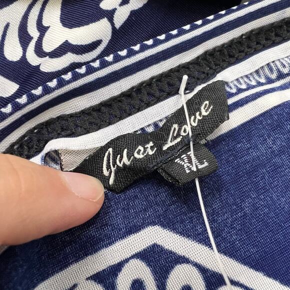 Just Love Womens Kaftan Dress Empire Waist Maxi Floral Print Blue White XL - Picture 8 of 11